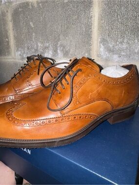Cole Haan Tan Leather Wingtip Brogues - Lace-Up Oxfords